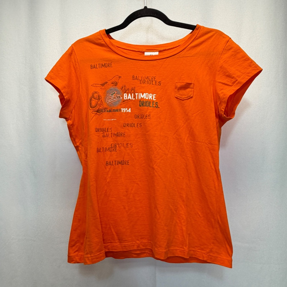 Baltimore Orioles MLB T-Shirt Womens Large Orange Graphic Short Sleeve Tee